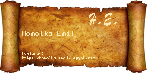 Homolka Emil névjegykártya